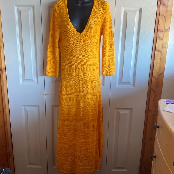 Rag & Bone NWT Long Sleeve Vneck Detachable Slip Open Knit Coverup/Dress medium - Picture 3 of 16